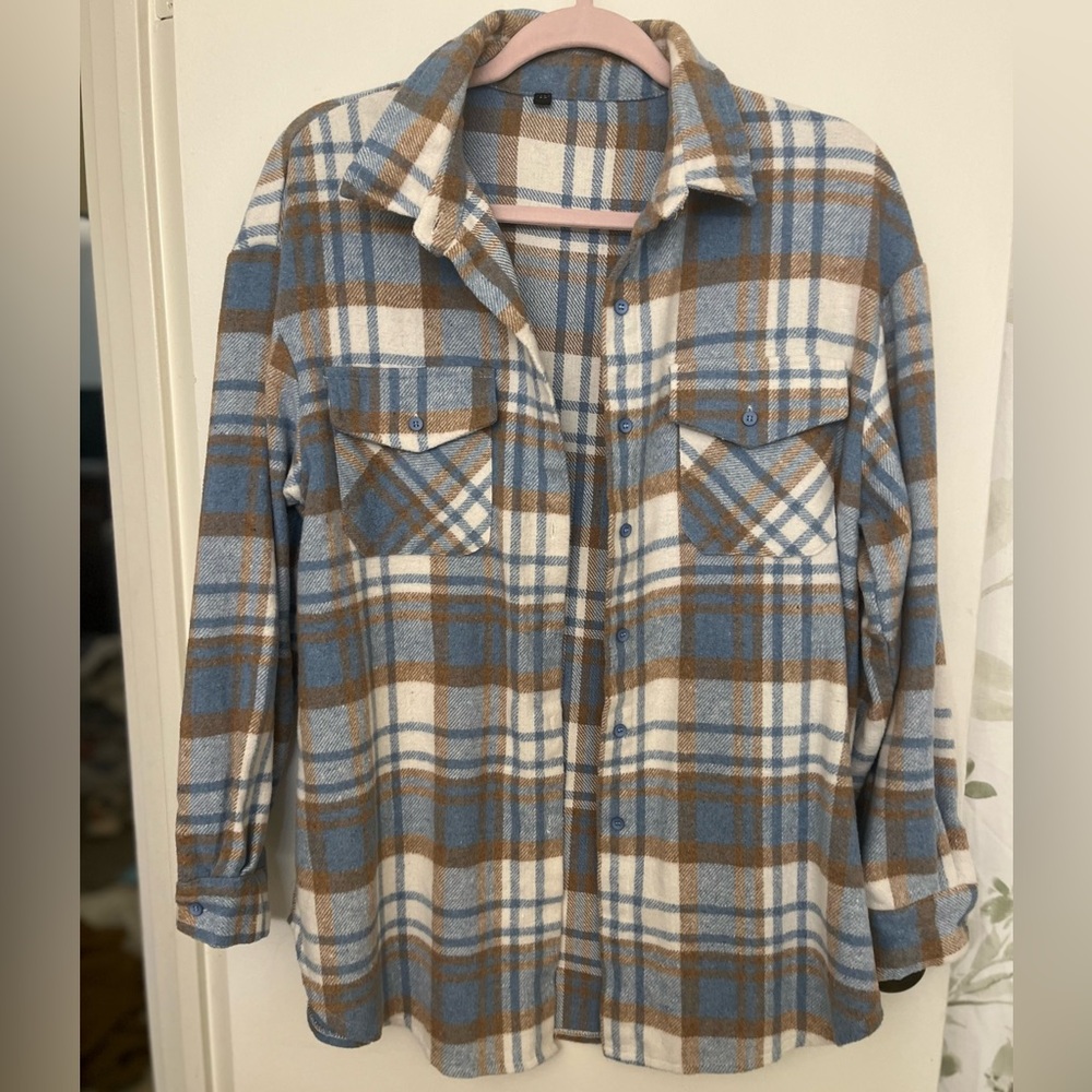 Plaid Button-Up Jacket